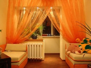 оранжевые шторы